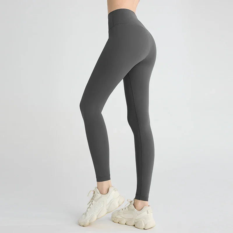 Naked feeling Yoga Leggings Women High Waisted Hip Lifting Fitness Leggings Running Cycling Pants Breathable Sports Leggings
