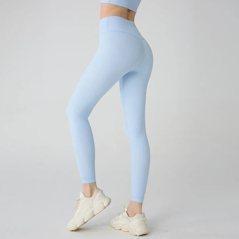Naked feeling Yoga Leggings Women High Waisted Hip Lifting Fitness Leggings Running Cycling Pants Breathable Sports Leggings